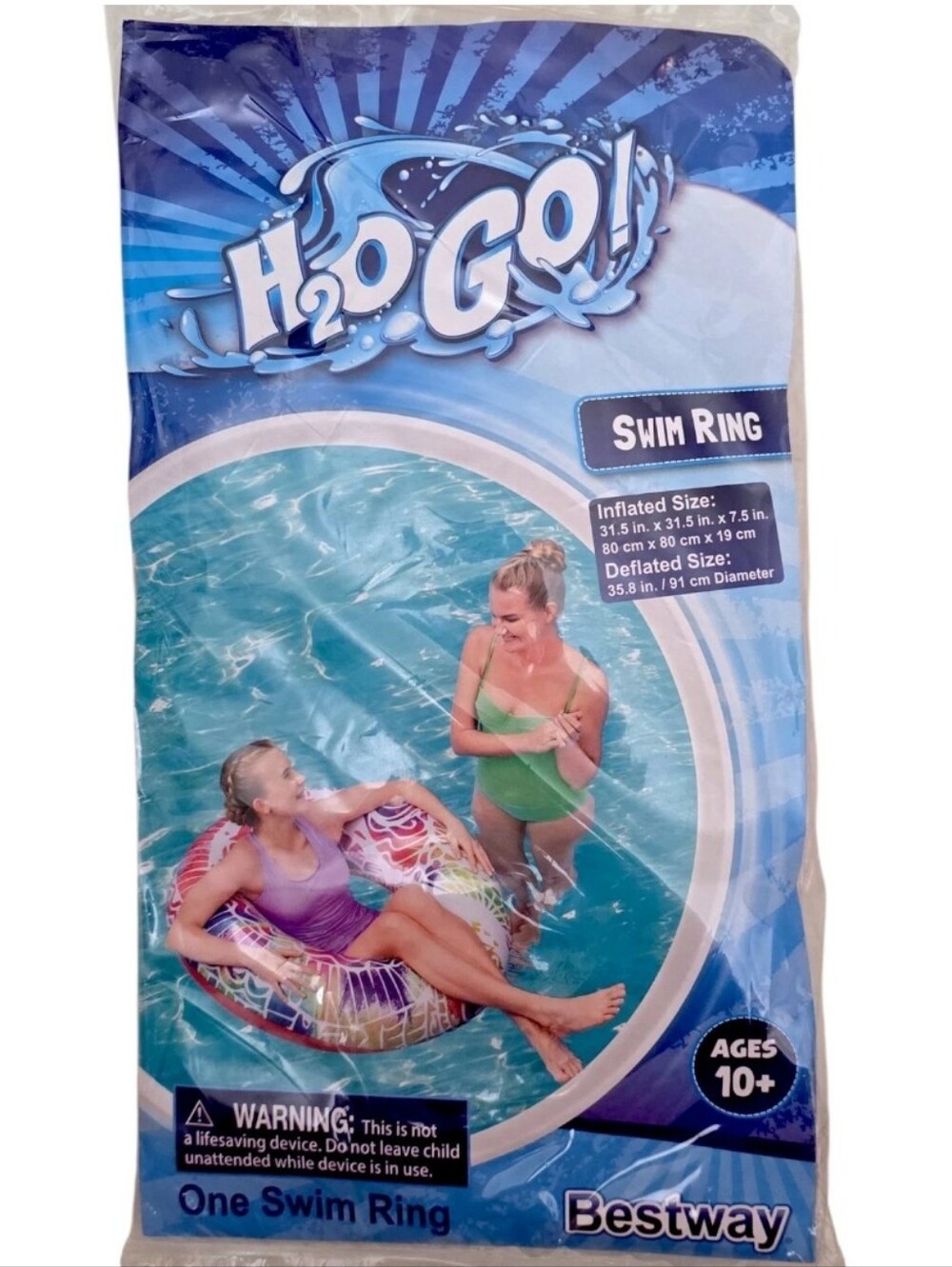 Bestway H2O Go 31.5" Inflatable Swim Ring Tube Pool Float Colorful Tropical NEW